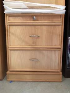 lot 63 image: Tall shelving unit with 3 drawers