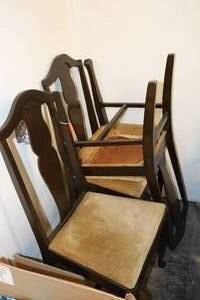 lot 68 image: 3 Brown Dining Chairs