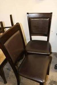lot 69 image: 2 Brown Cushioned Dining Chairs
