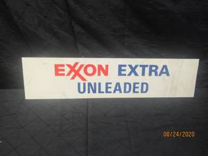 lot 56 image: EXXON GASOLINE METAL SIGN 25 X 6