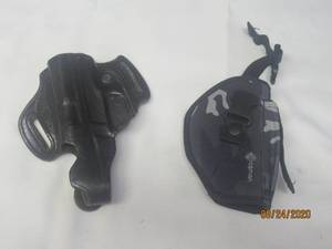 lot 95 image: 2 GUN HOLSTERS AKER P-225, CROSMAN CAMO