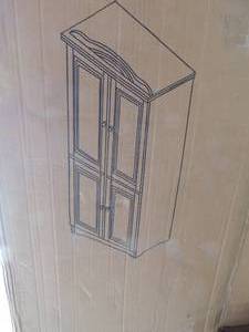 lot 207 image: Pine Entertainment Center  Item #3601-AD9-BOx2 PO# 0023146 - box previously opened,