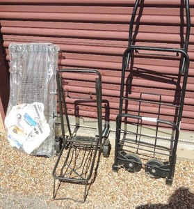 lot 279 image: 2 black luggage carts, Premate kennel training gate