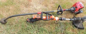 lot 227 image: Black and Decker battery operated weed eater, troy built 2 cycle TB22 gas weed eater both work
