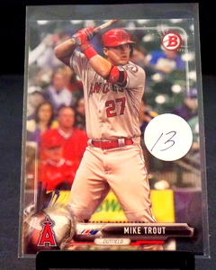 lot 13 image: 2017 BOWMAN - MIKE TROUT CARD #100 - NM