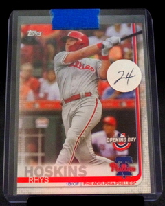 lot 24 image: 2019 TOPPS - RYS HOPKINS OPENING DAY CARD 107 - PHILADELPHIA PHILLIES