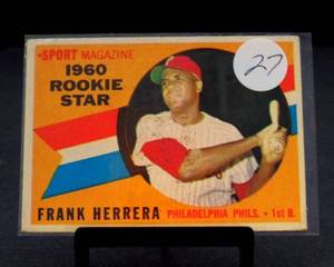 lot 27 image: FRANK HERRERA #130 Sport Mag 1960 Philadelphia Phillies Original Card EXNRMNT