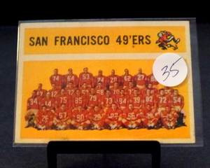 lot 35 image: 1960 Topps Checklist SAN FRANCISCO 49ERS (unmarked) #122 ExMt-NM
