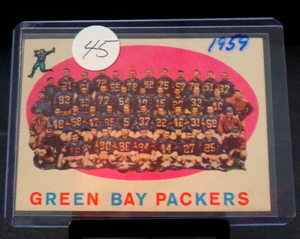 lot 45 image: RARE - 1959 Topps #46 Packers Team Checklist 4 - VGEX (UNMARKED)