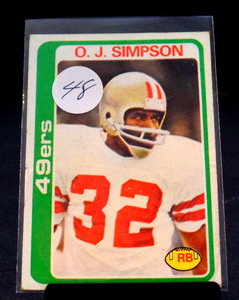 lot 48 image: 1978 Topps OJ Simpson #400 HOF 49ers