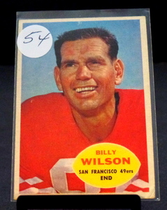 lot 54 image: VINTAGE 1960 BILLY WILSON - Topps Football Card - # 117 - SAN FRANCISCO 49ers