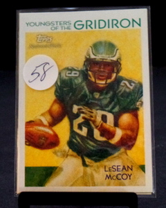 lot 58 image: 2009 Topps National Chicle Youngsters of the Gridiron #YG7 LESEAN MCCOY - NM-MT