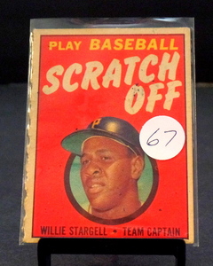 lot 67 image: 1970 Topps Scratch-Offs WILLIE STARGELL Pittsburgh Pirates EX - UNSCRATCHED