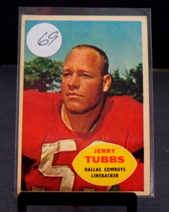 lot 69 image: VINTAGE 1960 Topps Football JERRY TUBBS #38 - VGEX