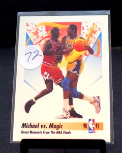lot 72 image: 1990-91 Skybox MICHAEL VS. MAGIC Michael Jordan  Magic Johnson #333 - NMMT