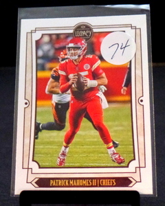 lot 74 image: PATRICK MAHOMES II 2019 Panini Legacy Card #51- NMMT