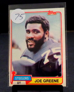 lot 75 image: MEAN JOE GREENE PITTSBURGH STEELERS 1981 TOPPS FOOTBALL CARD #495