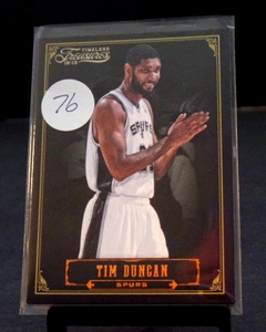 lot 76 image: TIM DUNCAN SAN ANTONIO SPURS 2013 PANINI TIMELESS TREASURES CARD #89 - NMMT