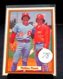 lot 78 image: ORIGINAL 1982 FLEER (BB) Mike Schmidt HOFerPete Rose PHILLIES FINEST CARD #585