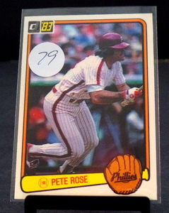 lot 79 image: 1983 DONRUSS PETE ROSE #42 PHILADELPHIA PHILLIES - NICE CLEAN CARD