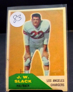 lot 83 image: 1960 Fleer #35 J.W. Slack (ROOKIE CARD) (EX) Los Angeles Chargers - WELL CENTERED GRADEABLE