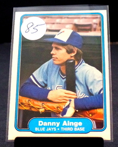 lot 85 image: 1982 Fleer DANNY AINGE ROOKIE CARD #608 Toronto Blue Jays - EXNM