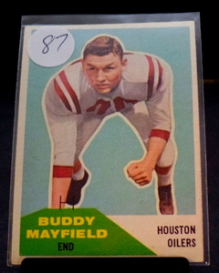 lot 87 image: 1960 FLEER #52 BUDDY MAYFIELD OILERS EX