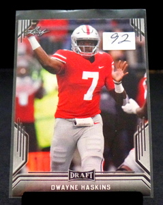 lot 92 image: 2019 LEAF DRAFT #27 WASHINGTON REDSKINS DWAYNE HASKINS ROOKIE CARD NM-MT
