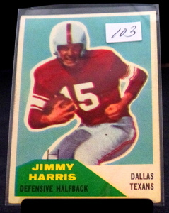 lot 103 image: 1960 Fleer #94 JIMMY HARRIS Dallas Texans - VG