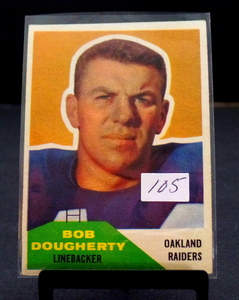 lot 105 image: VINTAGE 1960 Fleer Football Card BOB DOUGHERTY ROOKIE CARD - Oakland Raiders # 117