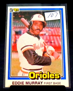 lot 107 image: Eddie Murray (HOF) Orioles 1981 Donruss Baseball Card #112 - NM