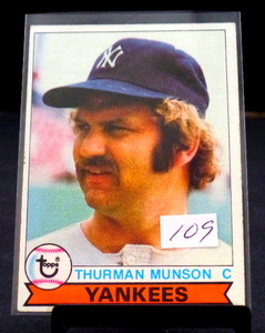 lot 109 image: 1979 Topps Thurman Munson New York Yankees #310 Baseball Card