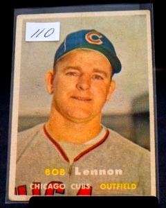 lot 110 image: VINTAGE 1957 Topps Bob Lennon #371 Chicago Cubs