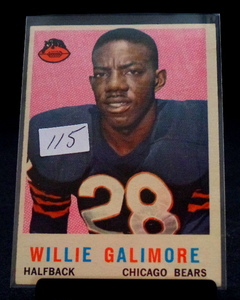 lot 115 image: VINTAGE 1959 Topps Football WILLIE GALIMORE #145 Bears NMMT