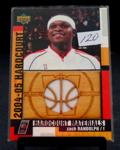 lot 120 image: GAME WORN - 2004-05 Upper Deck Hardcourt Materials Combo #ZR Zach Randolph Jersey