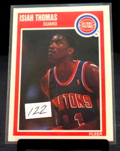 lot 122 image: ISIAH THOMAS 1989-90 Fleer #50 DETRIT PISTONS Vintage DETROIT Basketball Rare