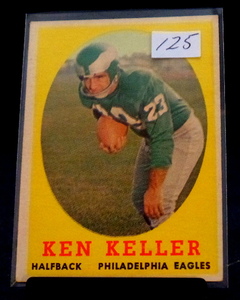 lot 125 image: 1958 Topps Football #108 Ken Keller (VG) -- Philadelphia Eagles
