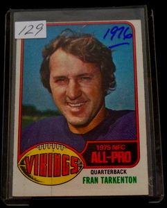 lot 129 image: 1976 TOPPS FRAN TARKENTON #500 - MINNESOTA VIKINGS - EX