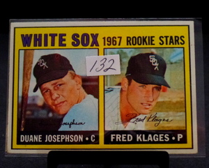 lot 132 image: 1967 Topps #373 1967 White Sox Rookie Stars JOSEPHSON KLAGES - EX