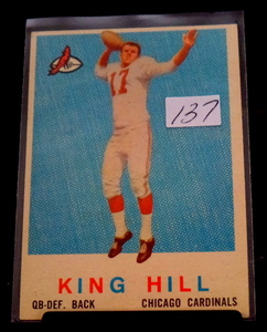 lot 137 image: VINTAGE 1959 TOPPS CARD#117 KING HILL CARDINALS EX