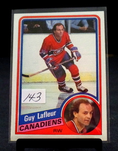 lot 143 image: 1984-85 Topps Guy Lafleur #81 HOF - MONTREAL CANADIANS