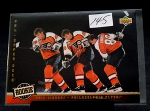 lot 145 image: Eric Lindros ROOKIE - 1993-94 Upper Deck Hockey - Card #280 - Philadelphia Flyers