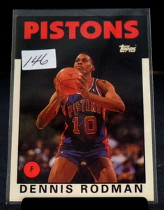 lot 146 image: DENNIS RODMAN 1992-93 Topps Archives #86 Detroit Pistons Chicago Bulls - NM