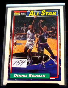 lot 154 image: 1992-93 Topps #117 Dennis Rodman NBA All-Star Team Basketball Card