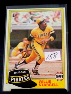 lot 158 image: 1981 TOPPS #380 WILLIE STARGELL HOF PITTSBURGH PIRATES