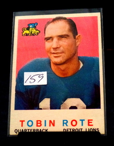 lot 159 image: VINTAGE 1959 Topps #170 Tobin Rote - DETROIT LIONS