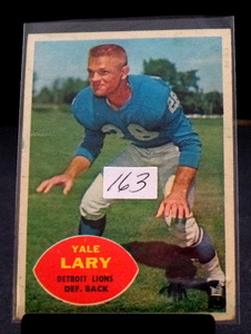 lot 163 image: 1960 Topps Football YALE LARY #48 Lions - VG