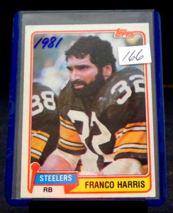 lot 166 image: 1981 Topps Football Card #220 - FRANCO HARRIS - Pittsburgh Steelers