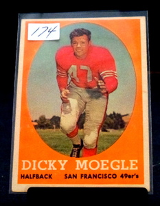 lot 174 image: VINTAGE 1958 Topps #124 DICKY MOEGLE San Francisco 49ers EX