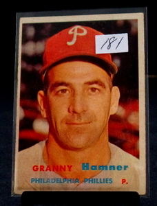 lot 181 image: VINTAGE 1957 TOPPS #335 Granny Hamner Philadelphia Phillies GRADEABLE